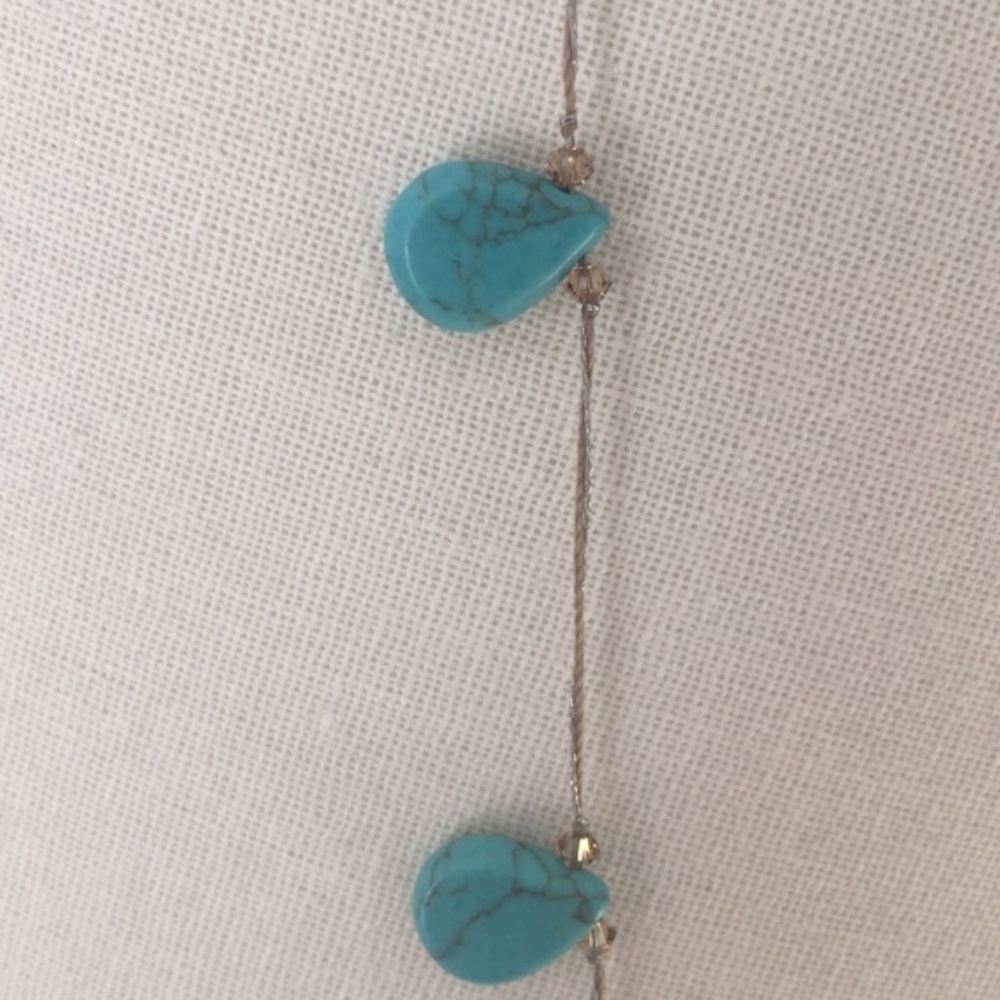 Stella & Dot | [Retired] Delicate Threaded Silk Turquoise Necklace - Picture 7 of 8